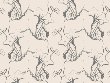 Yaprak bitkisinin yaprak deseni tekstil tasarımı için. Duvar kâğıdı ya da kumaş için çiçek sanatı. Vektör süsleme arkaplanı.