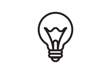 Electric light bulb icon. Electricity lamp symbol. Vector illumination sign design.