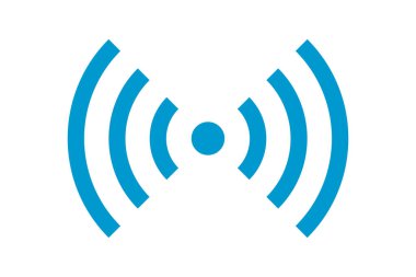 Wi-Fi sembolü sinyal bağlantısı. Kablosuz internet teknolojisi işareti. Wifi ağ iletişim simgesi. Radyo anten tasarımı.