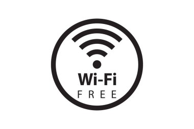 Wifi Serbest Bölge sembolü. Kablosuz sinyal işareti. Mobil internet vektör simgesi. Çevrimiçi aygıt bağlantısı.