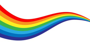 Gökkuşağı vektör çizimi. Renkli soyut tasarım. Renkli grafik sembolü yağmur yayı tayfı.