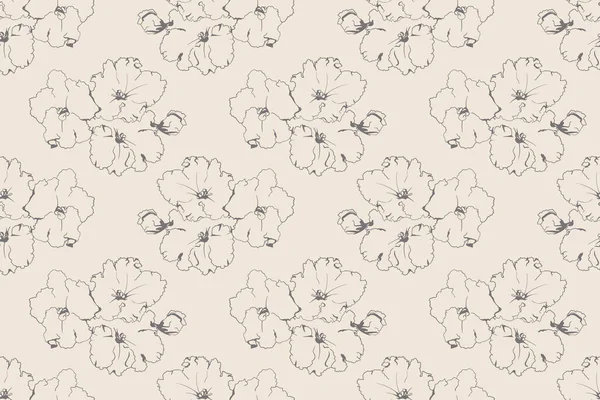 Floral Seamless Pattern Fabric Design Flower Background Print Texture Vector — стоковый вектор