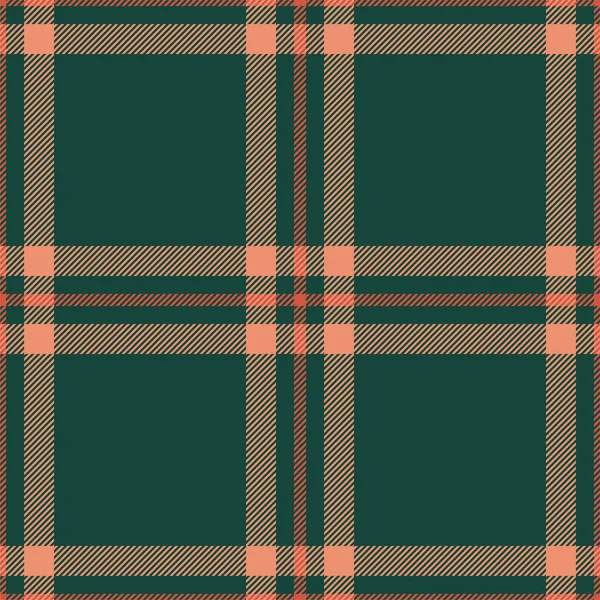 Plaid Seamless Pattern Green Check Fabric Texture Vector Textile Print — Stock Vector