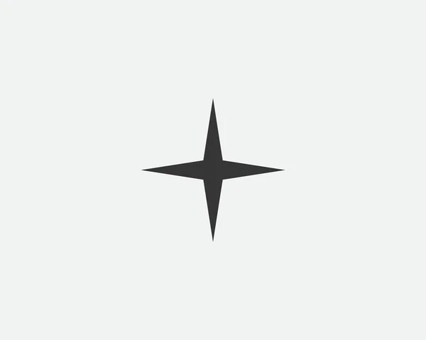 Star Icon Vector Shape Abstract Design Spark Sign Black White — Stock vektor