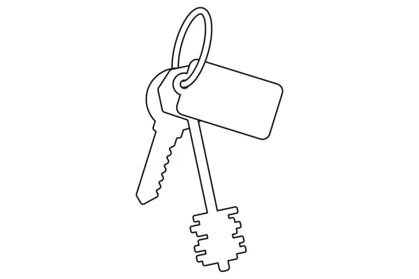 Schlüsselsymbol Für Schloss Und Offene Tür Haus Sicherheits Und Schutzsymbol — Stockvektor