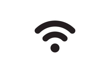 Wi-Fi sembolü sinyal bağlantısı. Kablosuz internet teknolojisi işareti. Wifi ağ iletişim simgesi. Radyo anten tasarımı.