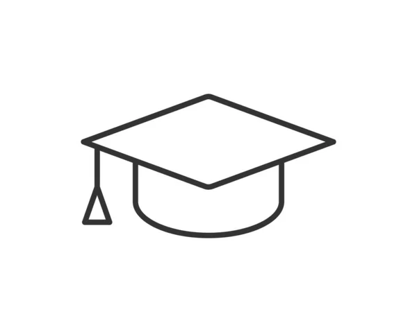 教育アイコンベクトル図 大学キャップや卒業帽子のシンボル 学生の学位黒と白の記号 — ストックベクタ