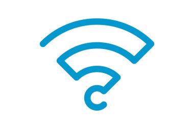 Wi-Fi sembolü sinyal bağlantısı. Kablosuz internet teknolojisi işareti. Wifi ağ iletişim simgesi. Radyo anten tasarımı.