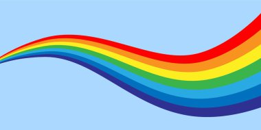 Gökkuşağı vektör çizimi. Renkli soyut tasarım. Renkli grafik sembolü yağmur yayı tayfı.