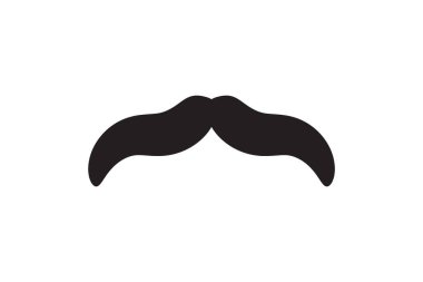 Bıyık vektör simgesi. Siyah retro tarzı bıyık. Traş ol berber, klasik erkek yüzü..