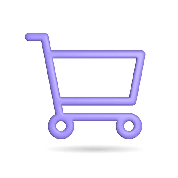 Rendering Shopping Backet Icon Illustration Shadow Isolated White Background — стоковое фото