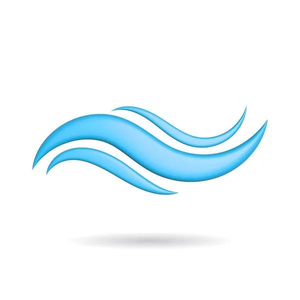 Weergave Van Wave Icoon Illustratie Met Schaduw Geïsoleerd Witte Achtergrond — Stockfoto