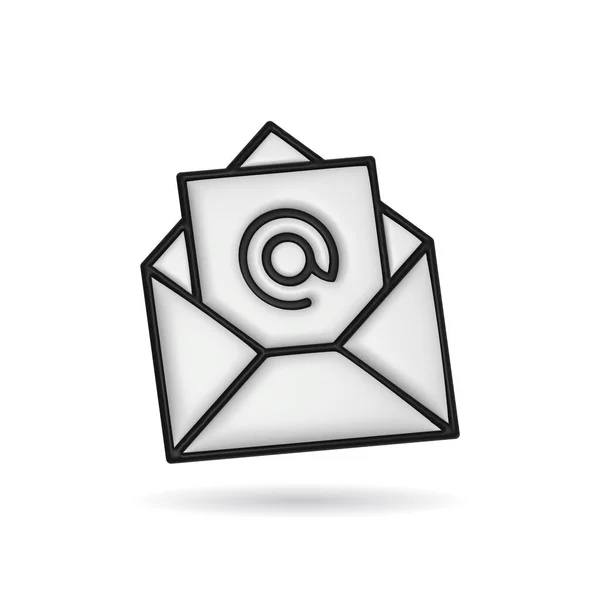Rendering Envelope Mail Icon Illustration Shadow Isolated White Background — Fotografia de Stock