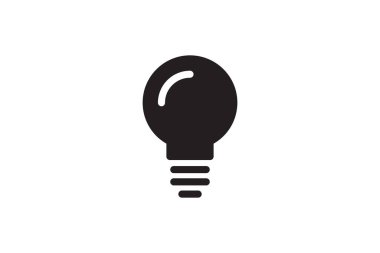 Elektrik ampul ikonu. Elektrik lambası sembolü. Vektör aydınlatma işareti tasarımı.