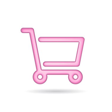 3d rendering shopping backet icon. Illustration with shadow isolated on white background.