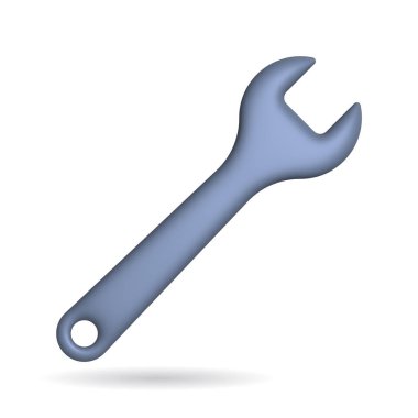 3d rendering setting tools icon. Illustration with shadow isolated on white background.