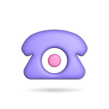 3d rendering phone call icon. Illustration with shadow isolated on white background.