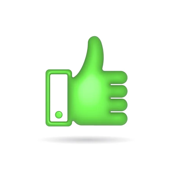 Rendering Thumb Icon Illustration Shadow Isolated White Background — 图库照片