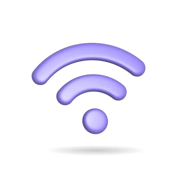 Rendering Wifi Radio Signal Icon Illustration Shadow Isolated White Background — Stock fotografie