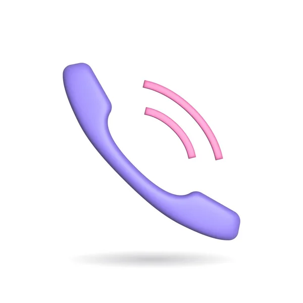 Rendering Phone Call Icon Illustration Shadow Isolated White Background — Photo