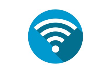 Wi-Fi sembolü sinyal bağlantısı. Kablosuz internet teknolojisi işareti. Wifi ağ iletişim simgesi. Radyo anten tasarımı.