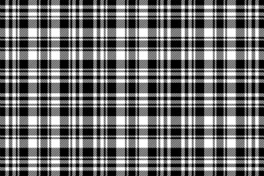 Ekoseli arka plan, kusursuz siyah beyaz desenleri kontrol et. Tekstil baskısı için vektör kumaş dokusu, ambalaj kağıdı, hediye kartı, duvar kağıdı düz tasarım.