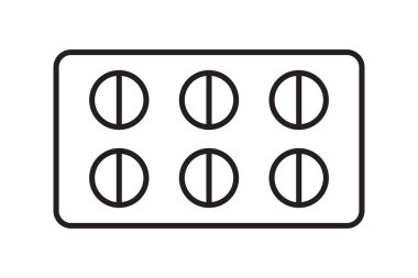 Eczane tıbbı ikonu. Sağlık tableti antibiyotik işareti. İlaç sembolü. Vektör illüstrasyonu.