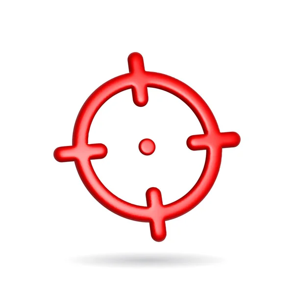 Rendering Target Icon Illustration Shadow Isolated White Background — Fotografia de Stock