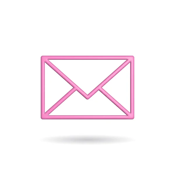Rendering Envelope Mail Icon Illustration Shadow Isolated White Background — Stok fotoğraf