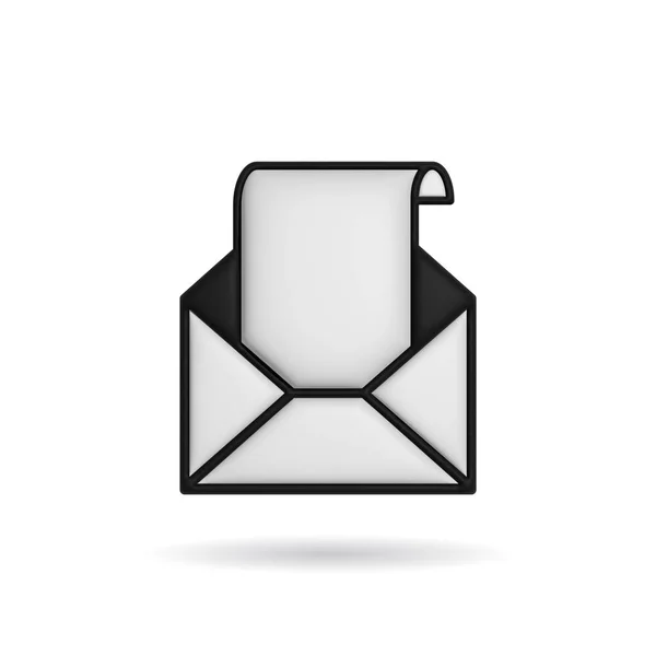 Rendering Envelope Mail Icon Illustration Shadow Isolated White Background — Fotografia de Stock