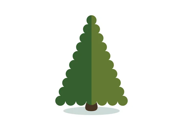 圣诞树矢量图标 节日装饰 礼品卡设计 庆祝设计元素的现代冷杉色彩符号 — 图库矢量图片