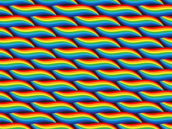 Patrón Arco Iris Sin Costuras Diseño Colorido Textura Vector Fondo — Archivo Imágenes Vectoriales