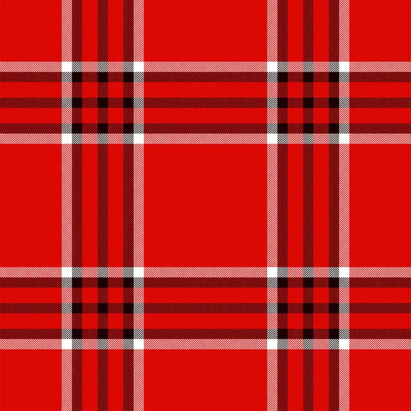 Plaid Seamless Pattern Red Check Fabric Texture Vector Textile Print — Stock Vector