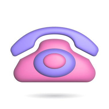 3d rendering phone call icon. Illustration with shadow isolated on white background.