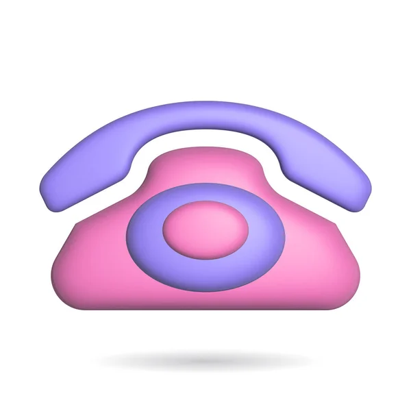 Rendering Phone Call Icon Illustration Shadow Isolated White Background — Photo