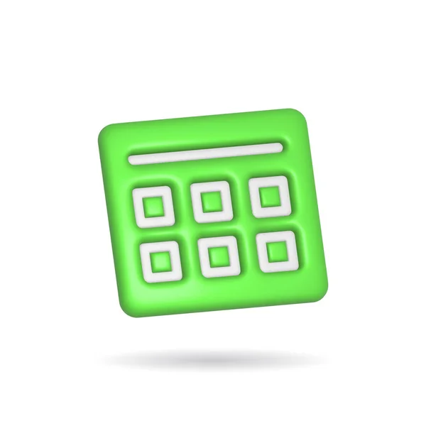 Rendering Calendar Icon Illustration Shadow Isolated White Background — Φωτογραφία Αρχείου