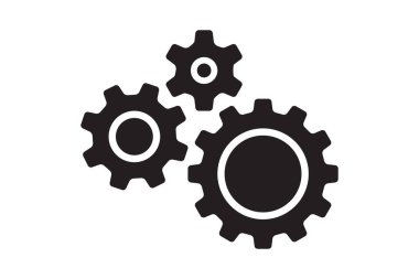 Setting icon vector with work cog gear element. Cogweel mechanism symbol for engine concept or web illustration.