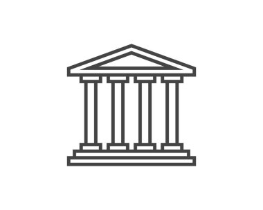 Hükümet ikon vektörü. İnşaat sembolü. Mimari dirençli tasarım. Klasik şehir simgesi.