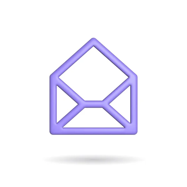 Rendering Envelope Mail Icon Illustration Shadow Isolated White Background — Φωτογραφία Αρχείου