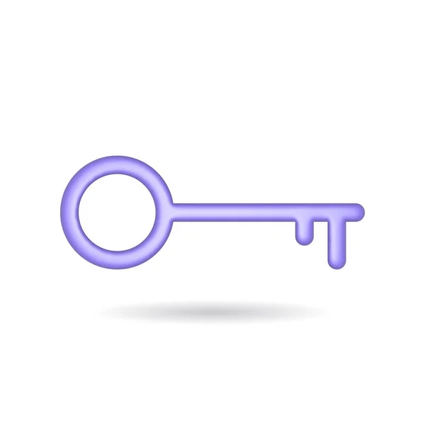 Rendering Key Icon Illustration Shadow Isolated White Background — Stockfoto