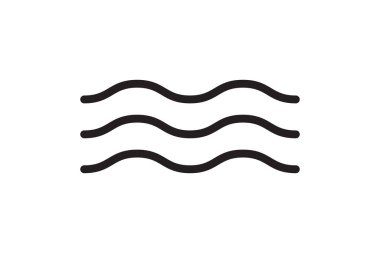 Deniz ikonu dalga illüstrasyon vektör tasarımı. Okyanus logosu grafik elementi. Su ya da sıvı sembol.