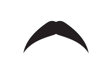 Bıyık vektör simgesi. Siyah retro tarzı bıyık. Traş ol berber, klasik erkek yüzü..