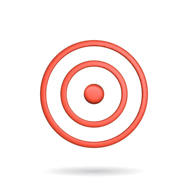 Rendering Target Icon Illustration Shadow Isolated White Background — Fotografia de Stock