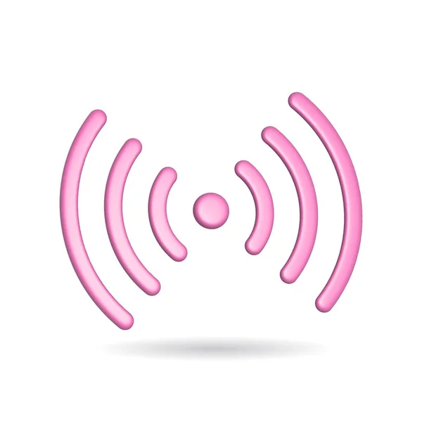 Rendering Wifi Radio Signal Icon Illustration Shadow Isolated White Background — 스톡 사진