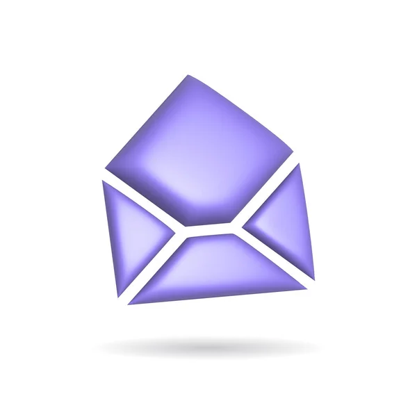Rendering Envelope Mail Icon Illustration Shadow Isolated White Background — Φωτογραφία Αρχείου