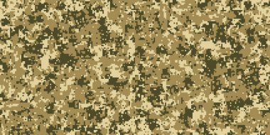 Asker üniforması için piksel kamuflaj. Modern kamuflaj kumaş tasarımı. Dijital askeri biçim vektör arkaplanı.