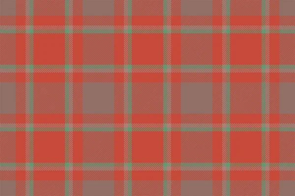 Plaid Background Check Seamless Pattern Red Vector Fabric Texture Textile — Stock Vector