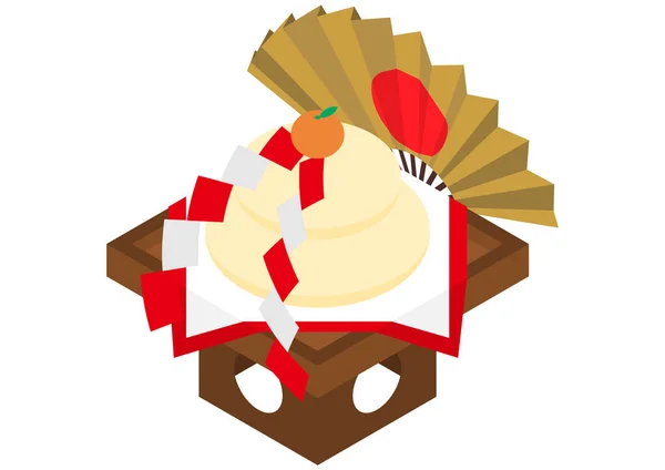 Isometric Drawing Illustration Rice Cake Royalty Free Stock Vectors