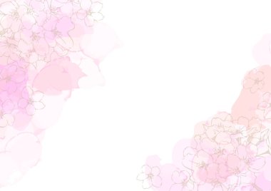 Arka plan için kiraz çiçekleri ve alkol mürekkebi.