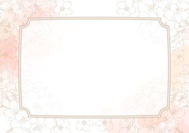 Arka plan için kiraz çiçekleri ve alkol mürekkebi.